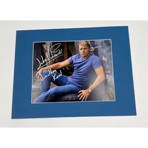 John Schneider Signed Photo In Blue Matted To 11X14 Smallville